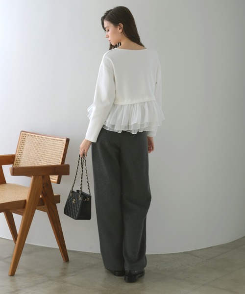 【美品】フリルスリーブ2wayドッキングスウェット ブラック L 楽天市場】2wayフリルドッキングボンディングスウェット : 夢