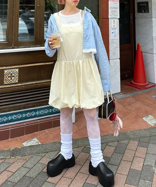 【関税込み】Paris ia グリーン Audrey ミニワンピース バルーンミニワンピ（ワンピース）｜Alley Tokyo（アリー