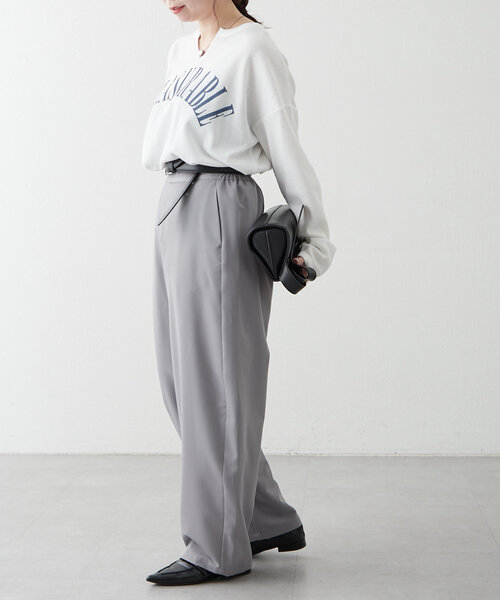 NUNIFE（ユニフィー）の「【UNISEX】サーマルロゴプルオーバー（Tシャツ/カットソー・レディース・スミクロ/オフホワイト/グレー・FREE）」の14枚目の写真