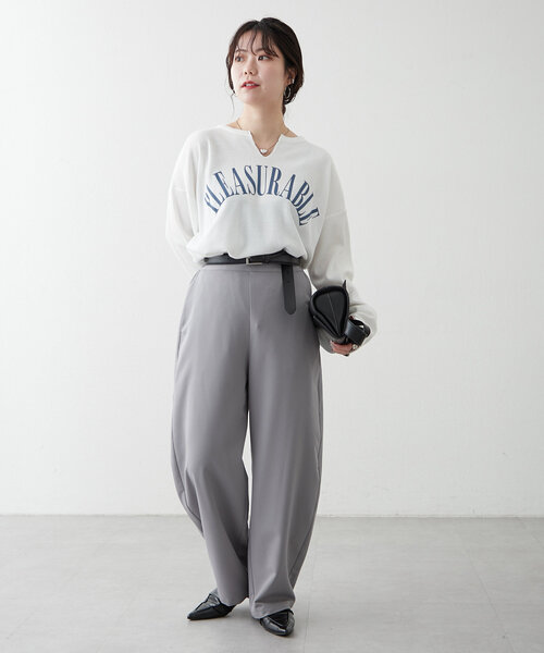 NUNIFE（ユニフィー）の「【UNISEX】サーマルロゴプルオーバー（Tシャツ/カットソー・レディース・スミクロ/オフホワイト/グレー・FREE）」の15枚目の写真