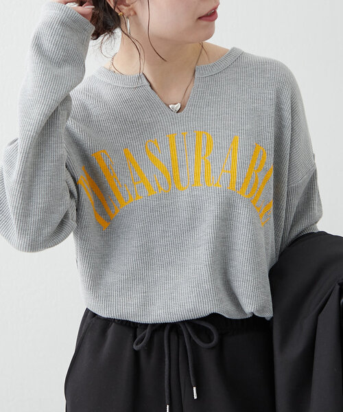 NUNIFE（ユニフィー）の「【UNISEX】サーマルロゴプルオーバー（Tシャツ/カットソー・レディース・スミクロ/オフホワイト/グレー・FREE）」の17枚目の写真