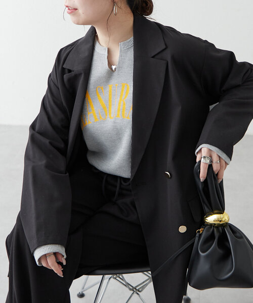 NUNIFE（ユニフィー）の「【UNISEX】サーマルロゴプルオーバー（Tシャツ/カットソー・レディース・スミクロ/オフホワイト/グレー・FREE）」の19枚目の写真