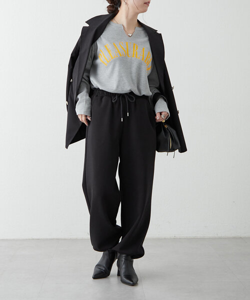 NUNIFE（ユニフィー）の「【UNISEX】サーマルロゴプルオーバー（Tシャツ/カットソー・レディース・スミクロ/オフホワイト/グレー・FREE）」の21枚目の写真