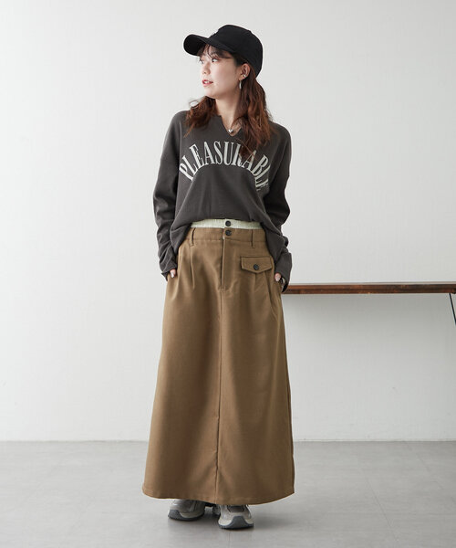 NUNIFE（ユニフィー）の「【UNISEX】サーマルロゴプルオーバー（Tシャツ/カットソー・レディース・スミクロ/オフホワイト/グレー・FREE）」の4枚目の写真