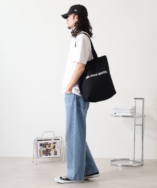 KRIFF MAYER（クリフメイヤー）の「KRIFF MAYER キャンバス トートバッグ 男女兼用（トートバッグ・メンズ・アイボリー/ブラック・FREE）」の12枚目の写真