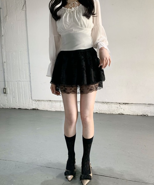 Teem Store(チームストア)の「キャンディスリーブシャーリングスクエアネックショート丈ブラウス(シャツ/ブラウス・レディース・ホワイト/ピンク・S/M/L)」の15枚目の写真