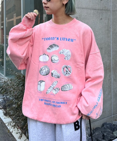 SOUNDSGOOOOD(サウンズグッド)の「【SOUNDS GOOOOD】プリント刺繍ヴィンテージスウェット(スウェット・レディース・ブラック/ベージュ/ピンク/グリーン/レッド/ベージュ系その他/ネイビー・ONE SIZE)」の7枚目の写真