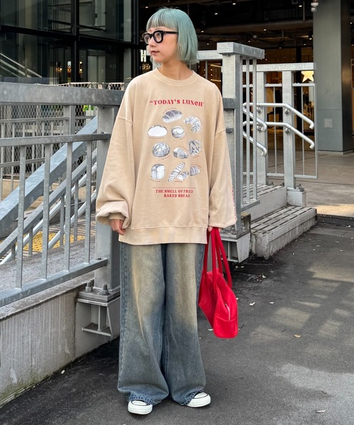 SOUNDSGOOOOD(サウンズグッド)の「【SOUNDS GOOOOD】プリント刺繍ヴィンテージスウェット(スウェット・レディース・ブラック/ベージュ/ピンク/グリーン/レッド/ベージュ系その他/ネイビー・ONE SIZE)」の10枚目の写真