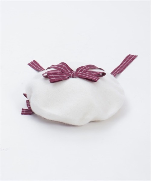 axes femme POETIQUE（アクシーズファムポエティック）の「ガーリーフェルトベレー（ハンチング/ベレー帽・レディース・ホワイト・FREE）」の2枚目の写真