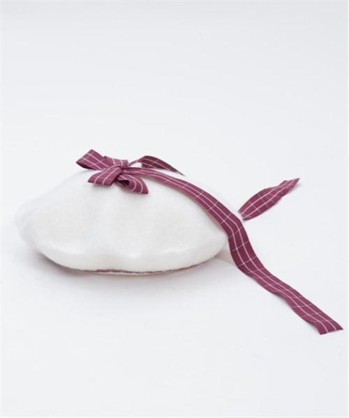 axes femme POETIQUE（アクシーズファムポエティック）の「ガーリーフェルトベレー（ハンチング/ベレー帽・レディース・ホワイト・FREE）」の3枚目の写真