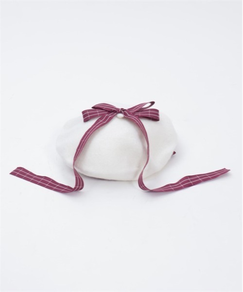 axes femme POETIQUE（アクシーズファムポエティック）の「ガーリーフェルトベレー（ハンチング/ベレー帽・レディース・ホワイト・FREE）」の4枚目の写真