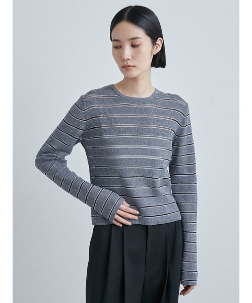 MIESROHE｜オーガニックボーダーRIBニットCD | Rakuten Fashion