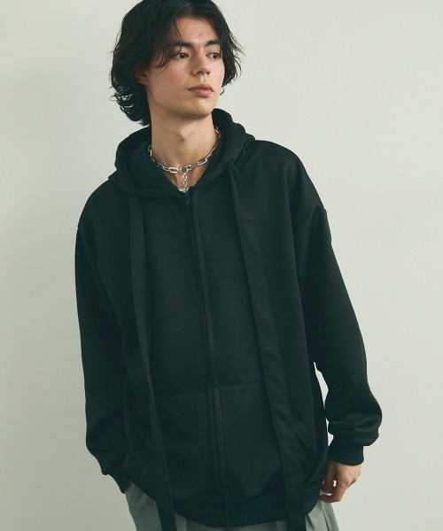 Shoowtime(ショウタイム)の「Spindle long string zip up hoodie / スピンドルロングストリングスジップアップフーディ(パーカー・メンズ・ブラック/グレー・X-LARGE/LARGE/MEDIUM)」の3枚目の写真