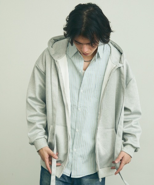 Shoowtime(ショウタイム)の「Spindle long string zip up hoodie / スピンドルロングストリングスジップアップフーディ(パーカー・メンズ・ブラック/グレー・X-LARGE/LARGE/MEDIUM)」の16枚目の写真