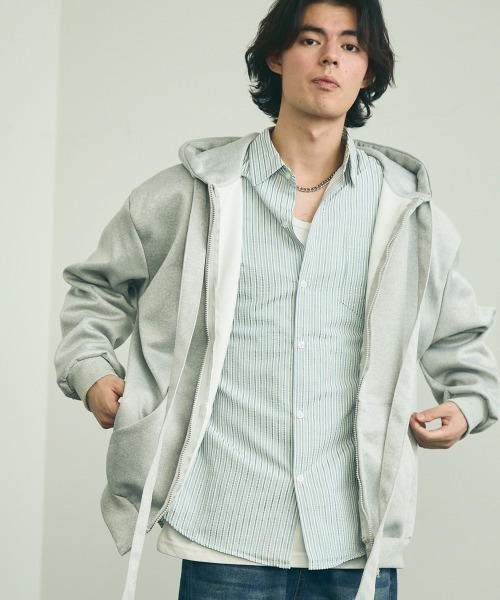Shoowtime(ショウタイム)の「Spindle long string zip up hoodie / スピンドルロングストリングスジップアップフーディ(パーカー・メンズ・ブラック/グレー・X-LARGE/LARGE/MEDIUM)」の19枚目の写真