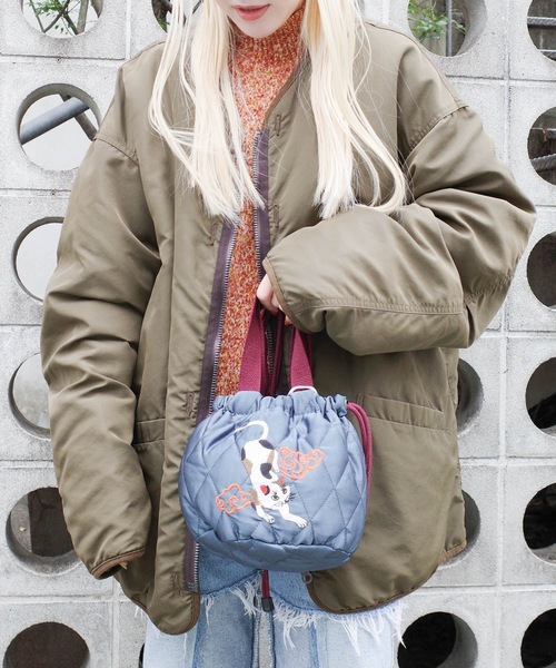 HOUSTON(ヒューストン)の「HOUSTON / SATIN EFFECT BAG(CAT) / 6007W(ショルダーバッグ・レディース・ネイビー/ミント/ピンク・ONESIZE)」の10枚目の写真