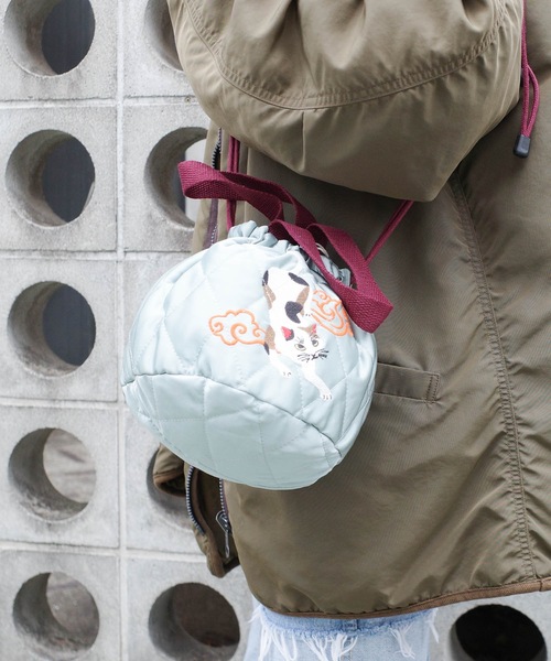HOUSTON(ヒューストン)の「HOUSTON / SATIN EFFECT BAG(CAT) / 6007W(ショルダーバッグ・レディース・ネイビー/ミント/ピンク・ONESIZE)」の12枚目の写真