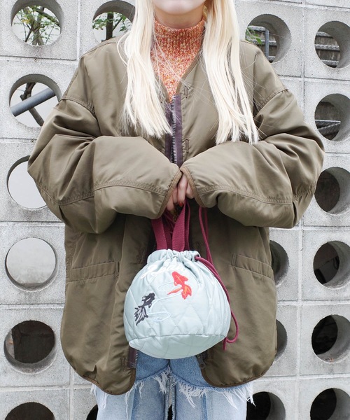 HOUSTON(ヒューストン)の「HOUSTON / SATIN EFFECT BAG(CAT) / 6007W(ショルダーバッグ・レディース・ネイビー/ミント/ピンク・ONESIZE)」の13枚目の写真
