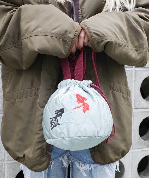 HOUSTON(ヒューストン)の「HOUSTON / SATIN EFFECT BAG(CAT) / 6007W(ショルダーバッグ・レディース・ネイビー/ミント/ピンク・ONESIZE)」の14枚目の写真