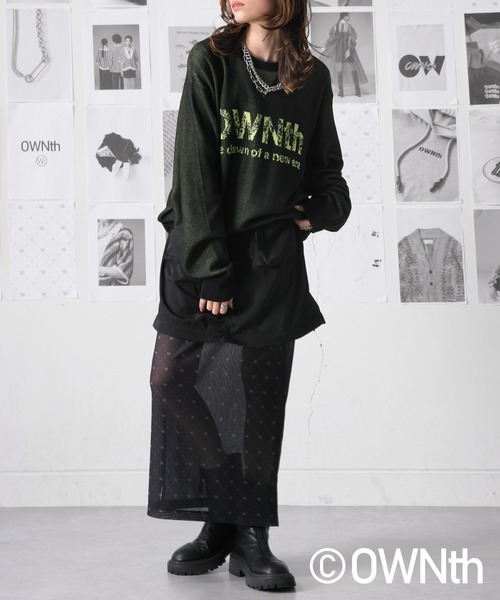 OWNth(オンス)の「グラデOWNthロゴニットトップス(ニット/セーター・レディース・ベージュ/ブラック/ブルー・ONESIZE)」の2枚目の写真