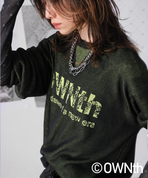 OWNth(オンス)の「グラデOWNthロゴニットトップス(ニット/セーター・レディース・ベージュ/ブラック/ブルー・ONESIZE)」の5枚目の写真