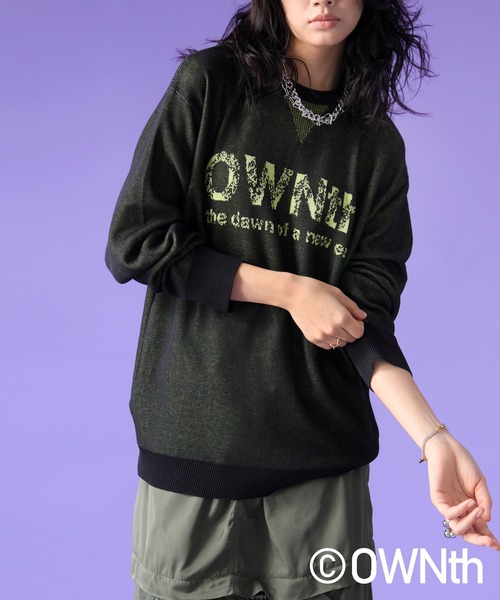 OWNth(オンス)の「グラデOWNthロゴニットトップス(ニット/セーター・レディース・ベージュ/ブラック/ブルー・ONESIZE)」の7枚目の写真