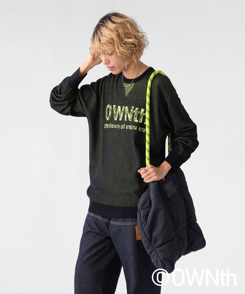 OWNth(オンス)の「グラデOWNthロゴニットトップス(ニット/セーター・レディース・ベージュ/ブラック/ブルー・ONESIZE)」の10枚目の写真