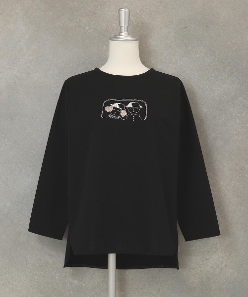 STUDIO PICONE(スタジオピッコーネ)の「UV冷感デザイン刺繍長袖Tシャツ(Tシャツ/カットソー・レディース・ライトグリーン/ホワイト/ライトパープル/ブラック・M/L/LL)」の3枚目の写真