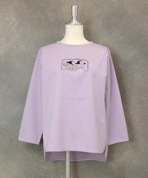 STUDIO PICONE(スタジオピッコーネ)の「UV冷感デザイン刺繍長袖Tシャツ(Tシャツ/カットソー・レディース・ライトグリーン/ホワイト/ライトパープル/ブラック・M/L/LL)」の7枚目の写真