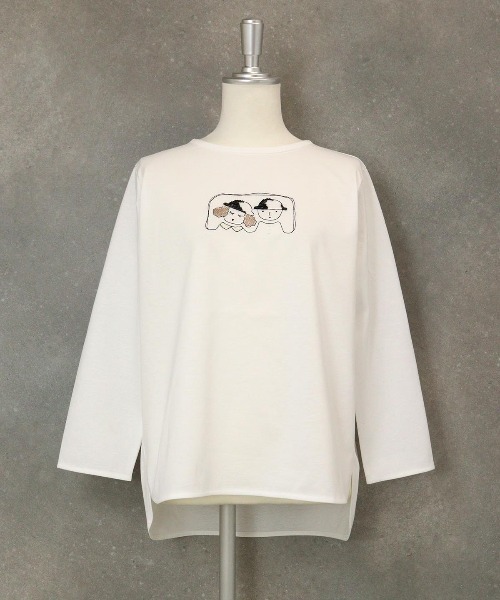 STUDIO PICONE(スタジオピッコーネ)の「UV冷感デザイン刺繍長袖Tシャツ(Tシャツ/カットソー・レディース・ライトグリーン/ホワイト/ライトパープル/ブラック・M/L/LL)」の5枚目の写真