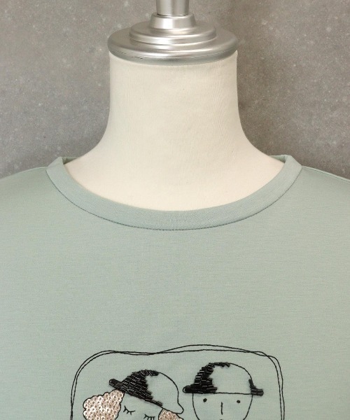 STUDIO PICONE(スタジオピッコーネ)の「UV冷感デザイン刺繍長袖Tシャツ(Tシャツ/カットソー・レディース・ライトグリーン/ホワイト/ライトパープル/ブラック・M/L/LL)」の11枚目の写真