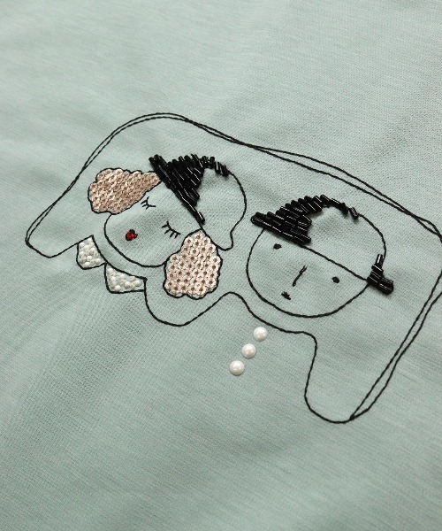 STUDIO PICONE(スタジオピッコーネ)の「UV冷感デザイン刺繍長袖Tシャツ(Tシャツ/カットソー・レディース・ライトグリーン/ホワイト/ライトパープル/ブラック・M/L/LL)」の12枚目の写真
