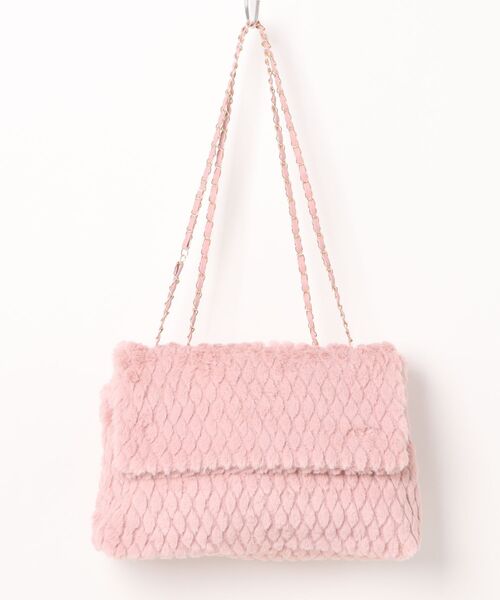 STYLEBLOCK(スタイルブロック)の「フェイクファーチェーンショルダーバッグ(ショルダーバッグ・レディース・ホワイト/ブラック/ピンク系その他/ライトピンク/カーキ・FREE)」の10枚目の写真