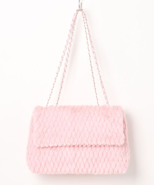 STYLEBLOCK(スタイルブロック)の「フェイクファーチェーンショルダーバッグ(ショルダーバッグ・レディース・ホワイト/ブラック/ピンク系その他/ライトピンク/カーキ・FREE)」の11枚目の写真