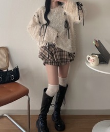《Delfy》チェックフリルスカパン