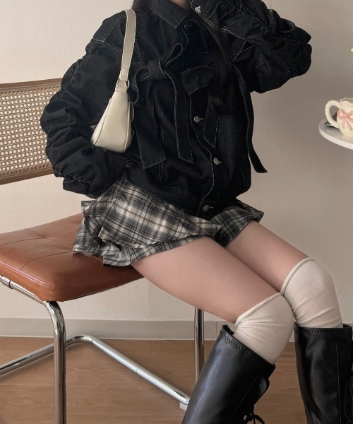 nemne store(ネンネストア)の「《Delfy》チェックフリルスカパン(スカート・レディース・ブラウン系/グレー系・SMALL/MEDIUM)」の6枚目の写真