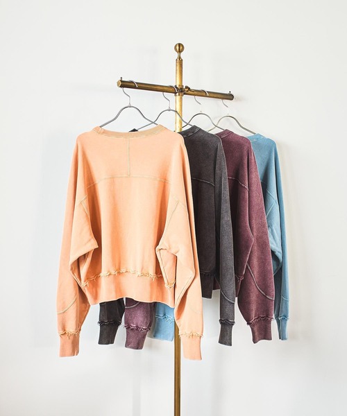 Champion(チャンピオン)の「【Champion別注】ROSE BUD×Champion HEAVY WASH SWEAT(スウェット・レディース・オレンジ/バーガンディー/ブラック/ブルー・ONE SIZE)」の8枚目の写真