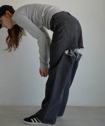 【MINERTE】back damaged denim pants / バックダメージデニムパンツ