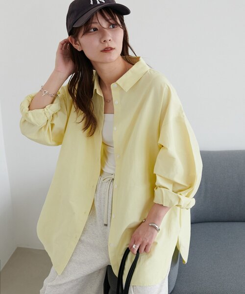 DISCOAT（ディスコート）の「【着回し力の高い万能シャツ！】ブロードビッグシャツ（シャツ/ブラウス・レディース・ブルー/ブルー系その他/ブルー系その他2/ピンク/イエロー・FREE）」の5枚目の写真