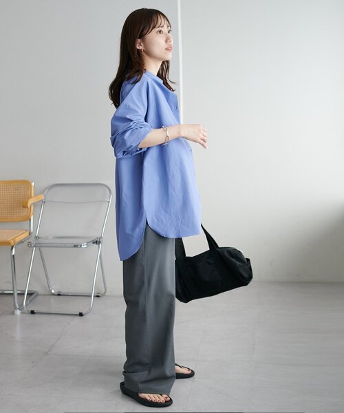 DISCOAT（ディスコート）の「【着回し力の高い万能シャツ！】ブロードビッグシャツ（シャツ/ブラウス・レディース・ブルー/ブルー系その他/ブルー系その他2/ピンク/イエロー・FREE）」の10枚目の写真
