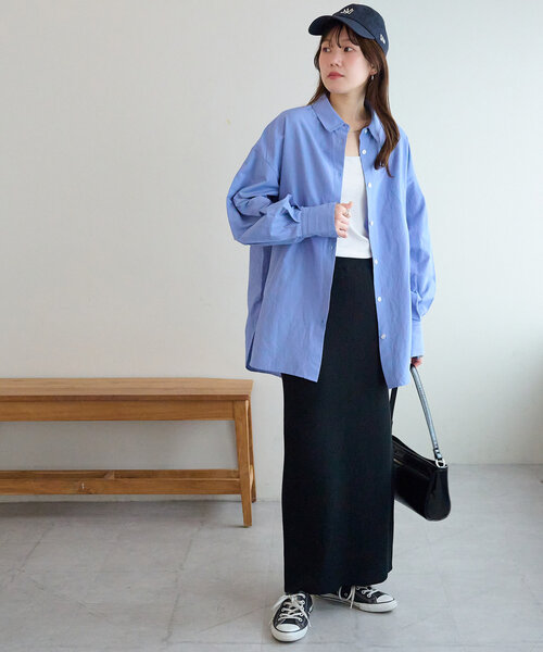 DISCOAT（ディスコート）の「【着回し力の高い万能シャツ！】ブロードビッグシャツ（シャツ/ブラウス・レディース・ブルー/ブルー系その他/ブルー系その他2/ピンク/イエロー・FREE）」の6枚目の写真