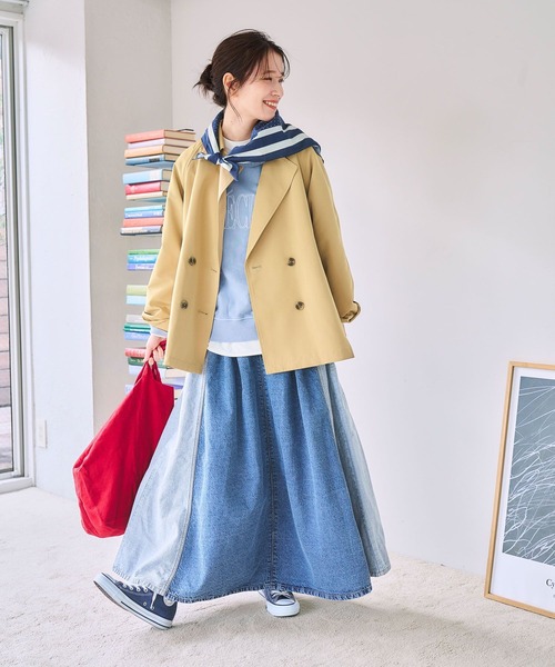 studio CLIP（スタディオクリップ）の「【撥水】ミドルトレンチコート[プチサイズあり]（トレンチコート・レディース・ネイビー/ベージュ/キャメル・FREE/PF）」の4枚目の写真