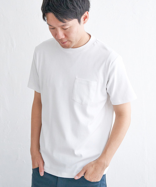IKKA LOUNGE(イッカラウンジ)の「ポンチクルーネックジャケットTシャツ(Tシャツ/カットソー・メンズ・ライトグレー/ホワイト・XL/L/M/S)」の2枚目の写真