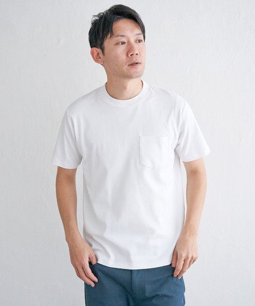 IKKA LOUNGE(イッカラウンジ)の「ポンチクルーネックジャケットTシャツ(Tシャツ/カットソー・メンズ・ライトグレー/ホワイト・XL/L/M/S)」の7枚目の写真