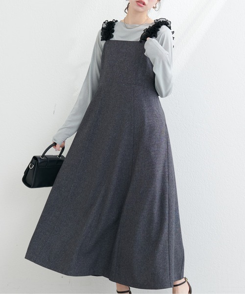 natural couture(ナチュラルクチュール)の「肩フリルフレアワンピース(ワンピース・レディース・ブラック系その他/グレー系その他/ブラウン系その他・FREE)」の19枚目の写真