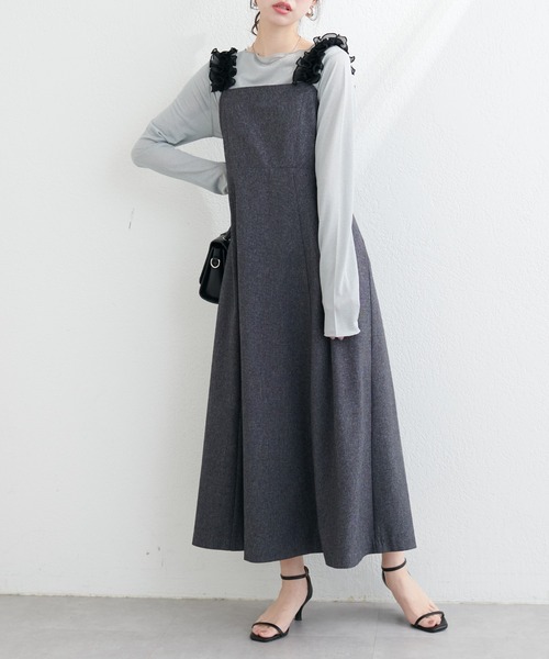 natural couture(ナチュラルクチュール)の「肩フリルフレアワンピース(ワンピース・レディース・ブラック系その他/グレー系その他/ブラウン系その他・FREE)」の18枚目の写真