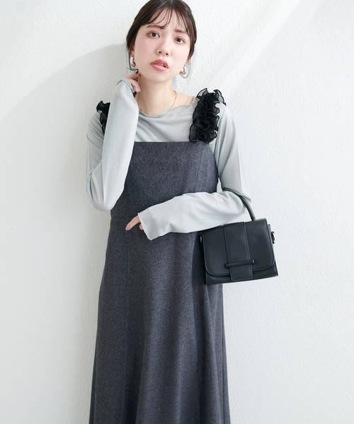 natural couture(ナチュラルクチュール)の「肩フリルフレアワンピース(ワンピース・レディース・ブラック系その他/グレー系その他/ブラウン系その他・FREE)」の21枚目の写真