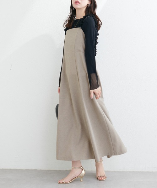 natural couture(ナチュラルクチュール)の「肩フリルフレアワンピース(ワンピース・レディース・ブラック系その他/グレー系その他/ブラウン系その他・FREE)」の4枚目の写真