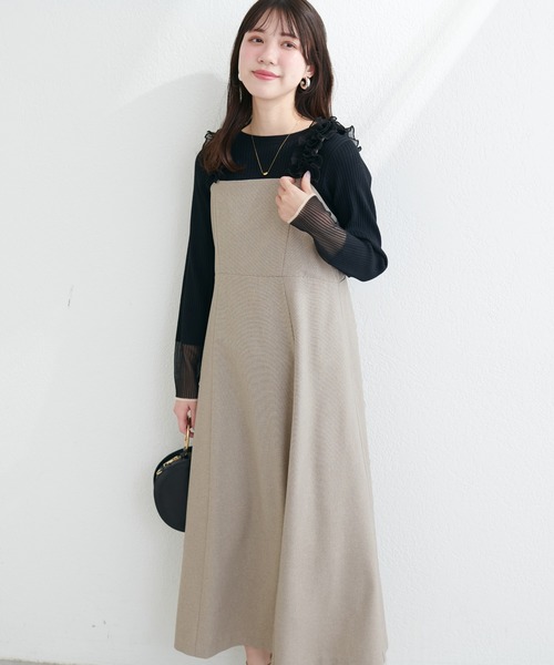 natural couture(ナチュラルクチュール)の「肩フリルフレアワンピース(ワンピース・レディース・ブラック系その他/グレー系その他/ブラウン系その他・FREE)」の6枚目の写真
