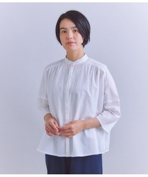 SIPULI | Slab Yarn Cotton Lawn ピンタックギャザーブラウス(シャツ/ブラウス)